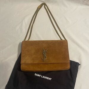 Brand New YSL Medium Kate Suede in Camel Color Retail $2500